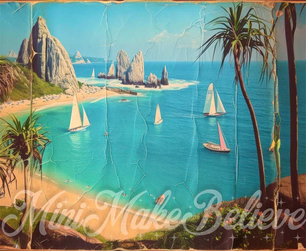 Kate Summer Giant Distressed Island Postcard Backdrop Designed by Mini MakeBelieve