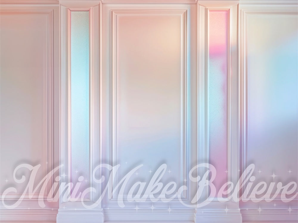 Kate Irridescent Pink Striped Wall Backdrop Designed by Mini MakeBelieve