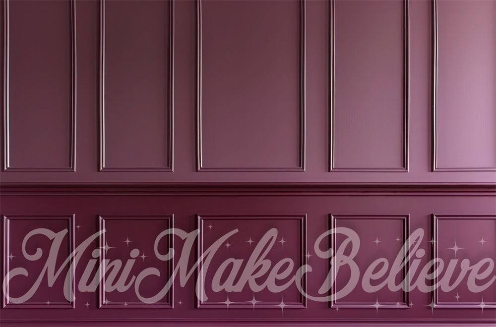 Fondo de pared a rayas vintage morado oscuro diseñado por Mini MakeBelieve