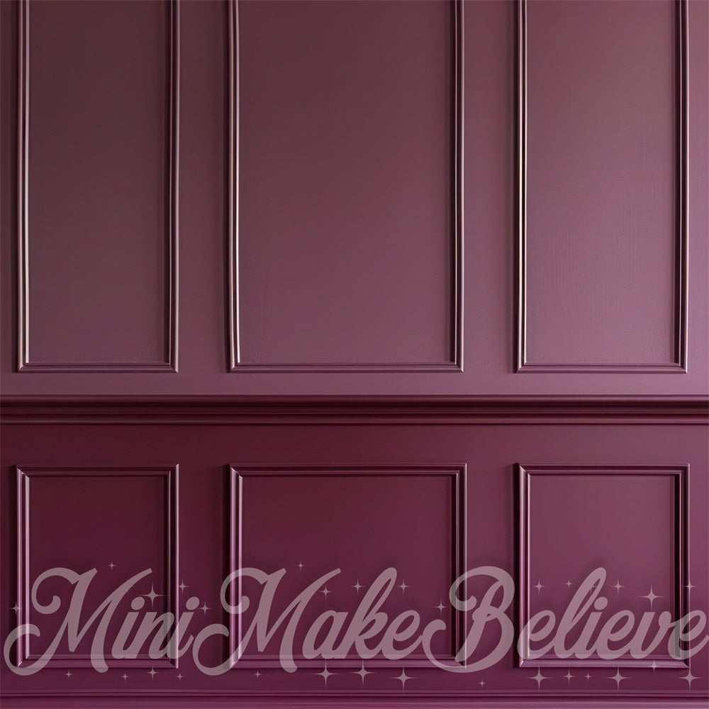 Fondo de pared a rayas vintage morado oscuro diseñado por Mini MakeBelieve