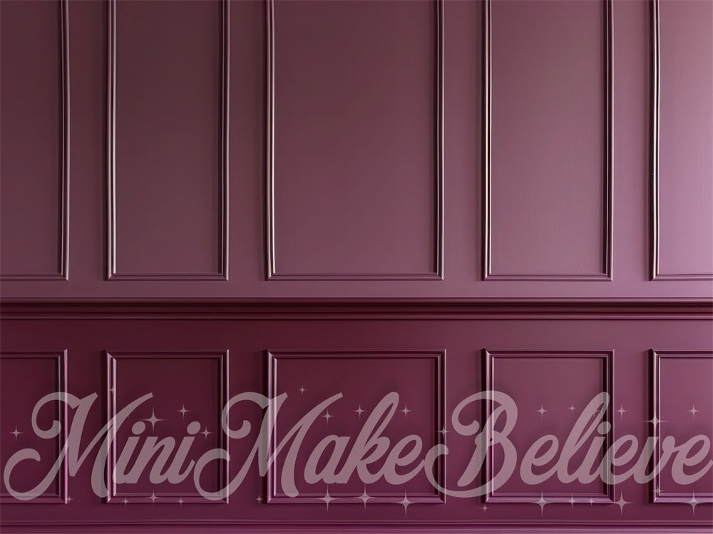 Fondo de pared a rayas vintage morado oscuro diseñado por Mini MakeBelieve
