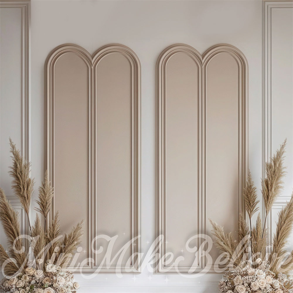 Kate Boho Vintage Double Arch Striped Wall Backdrop Designed by Mini MakeBelieve
