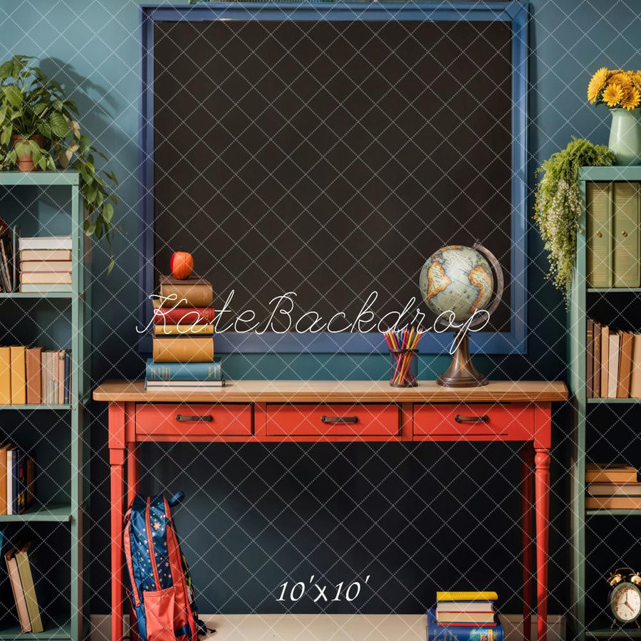 Vintage Classroom Study Desk Backdrop