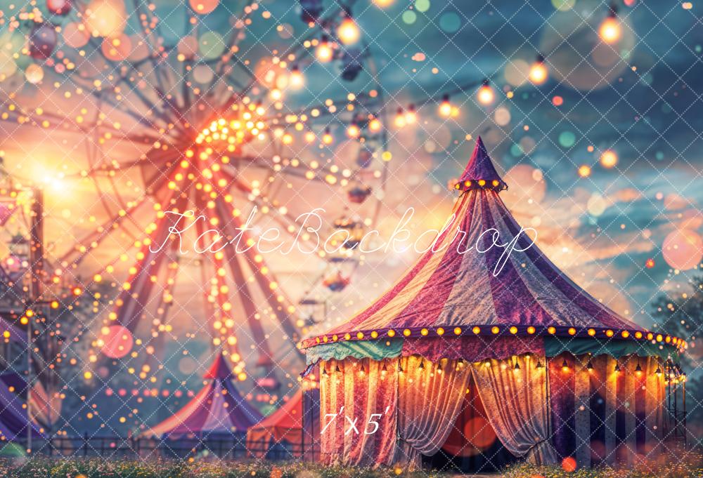 Lightning Deal #3 Kate Summer Carnival Bokeh Sparkle Amusement Park Ferris Wheel Tent Flower Backdrop Designed by Chain Photography