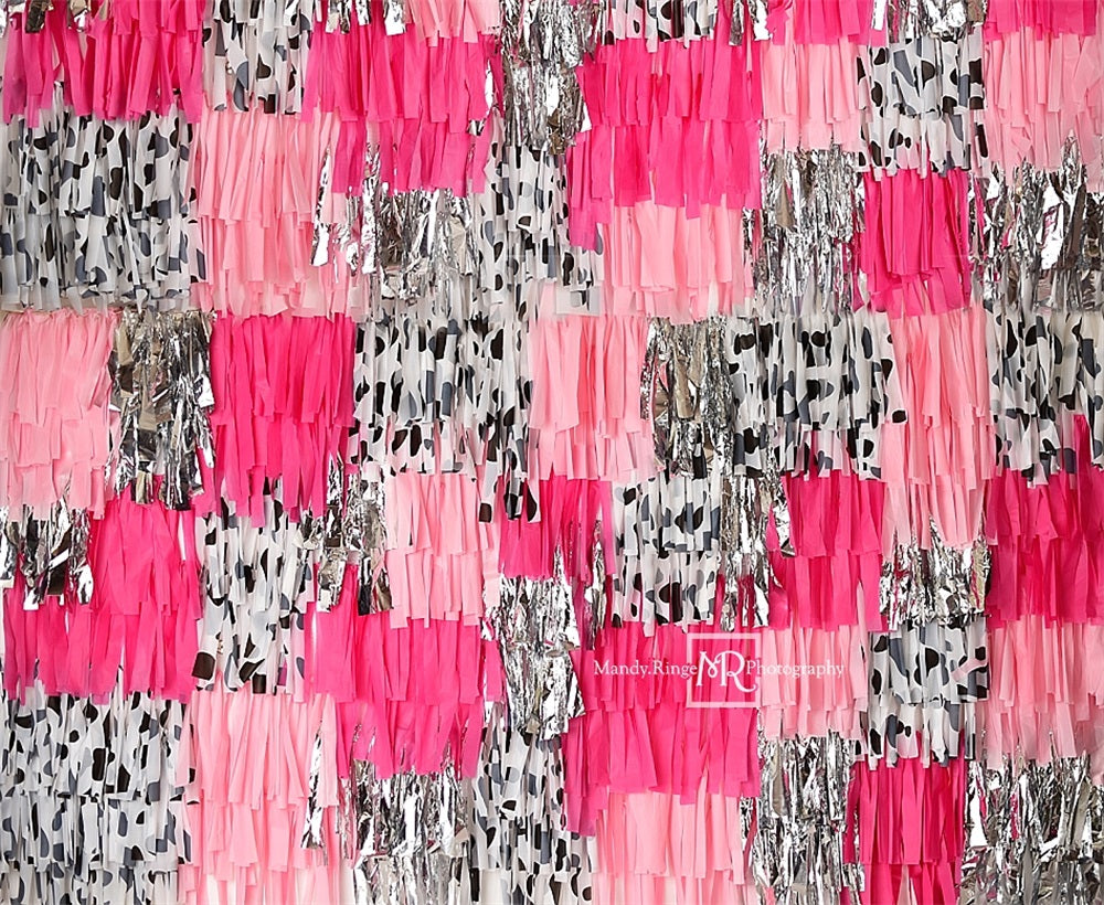 Kate Pink Glam Cowgirl Colorful Tassel Wall Backdrop Designed by Mandy Ringe Photography