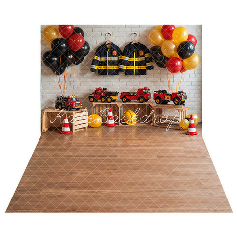 Palloncini Compleanno 2 Anni Camion Dei Pompieri – Set Con Numero 2 E Decorazioni Per Torta, Addobbi Festa A Tema Pompiere Per Bambini - 5