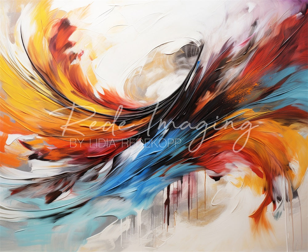 Kate Fine Art Chaos Colorful Oil Painting Backdrop Designed by Lidia Redekopp