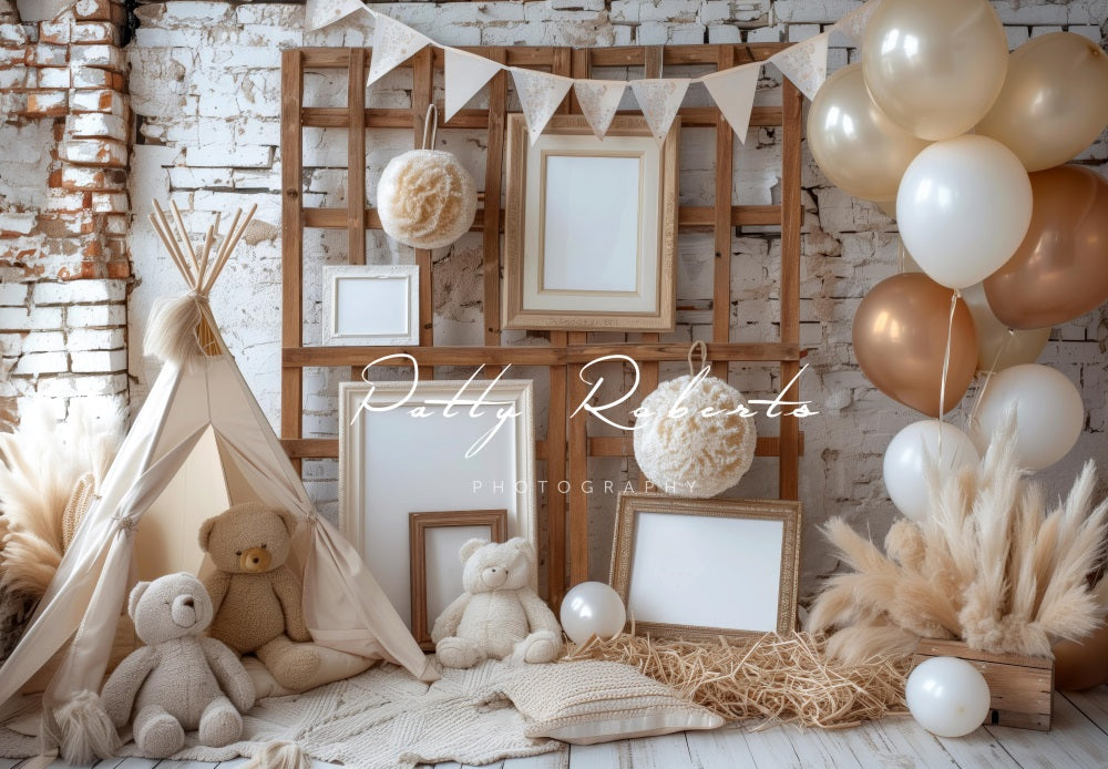 Cozy Neutral Rustic Boho Baby Backdrop