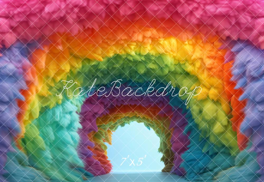 Kate Cartoon Colorful Rainbow Soft Arch Backdrop Designed by Emetselch