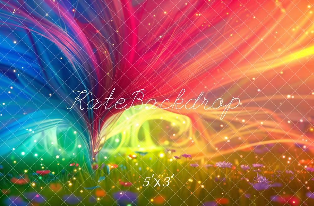 Kate Fantasy Fine Art Colorful Flower and Line Backdrop Designed by GQ