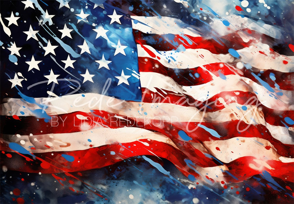 Kate Independence Day Graffiti Flag Wall Backdrop Designed by Lidia Redekopp