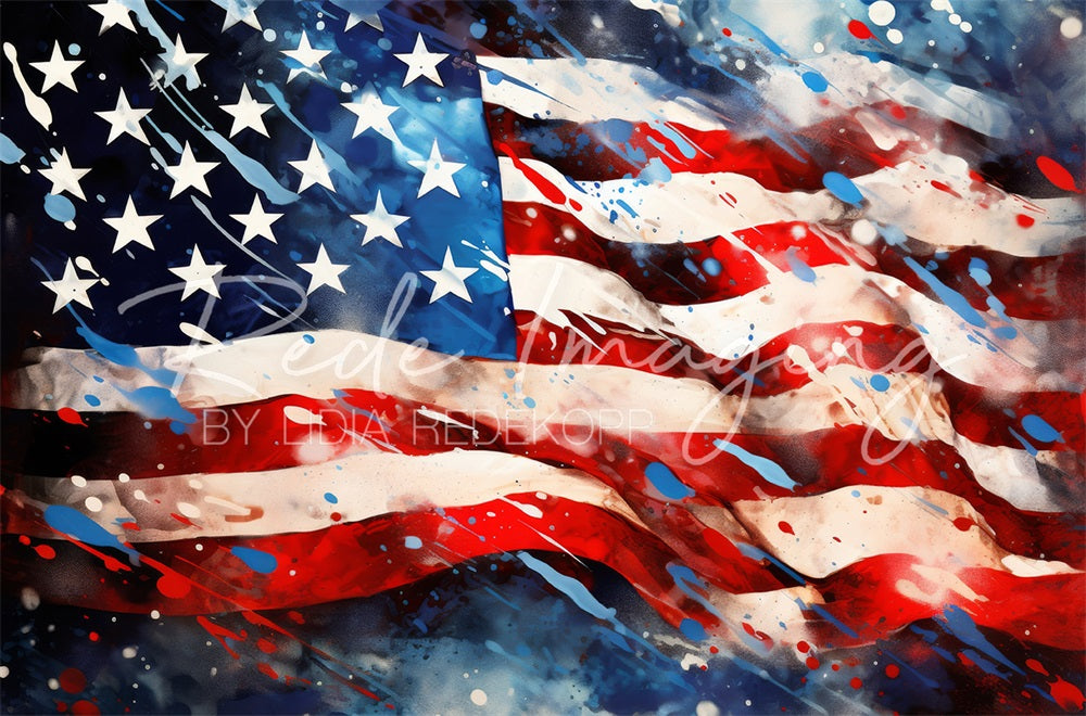 Kate Independence Day Graffiti Flag Wall Backdrop Designed by Lidia Redekopp