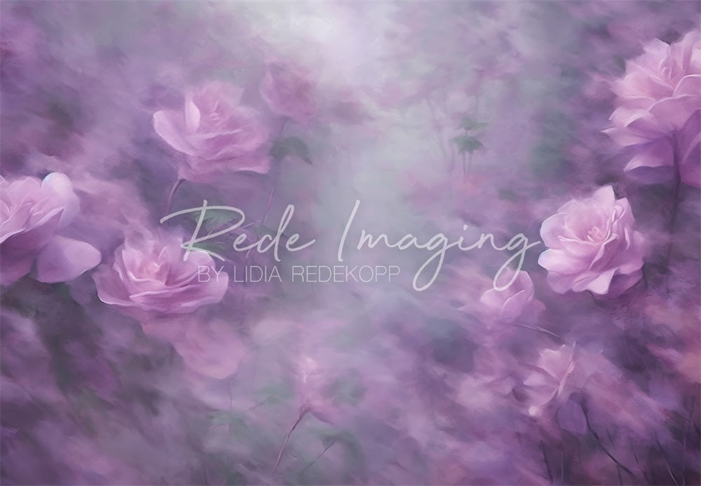 Kate Fine Art Purple Bokeh Lavender Flower Backdrop Designed by Lidia Redekopp