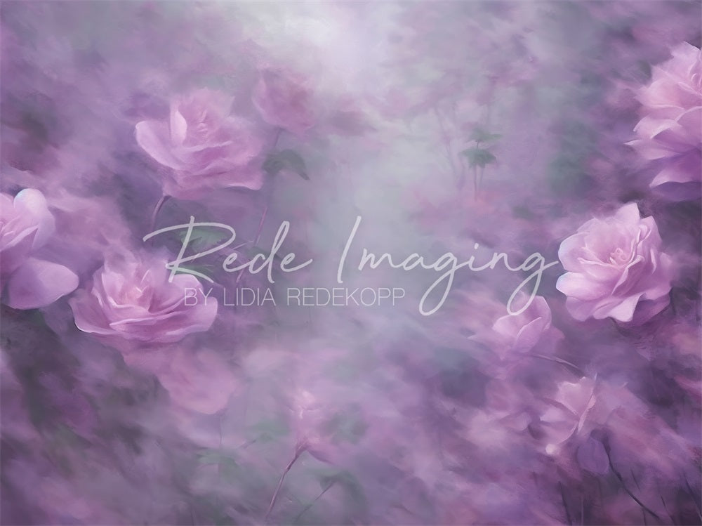 Kate Fine Art Purple Bokeh Lavender Flower Backdrop Designed by Lidia Redekopp