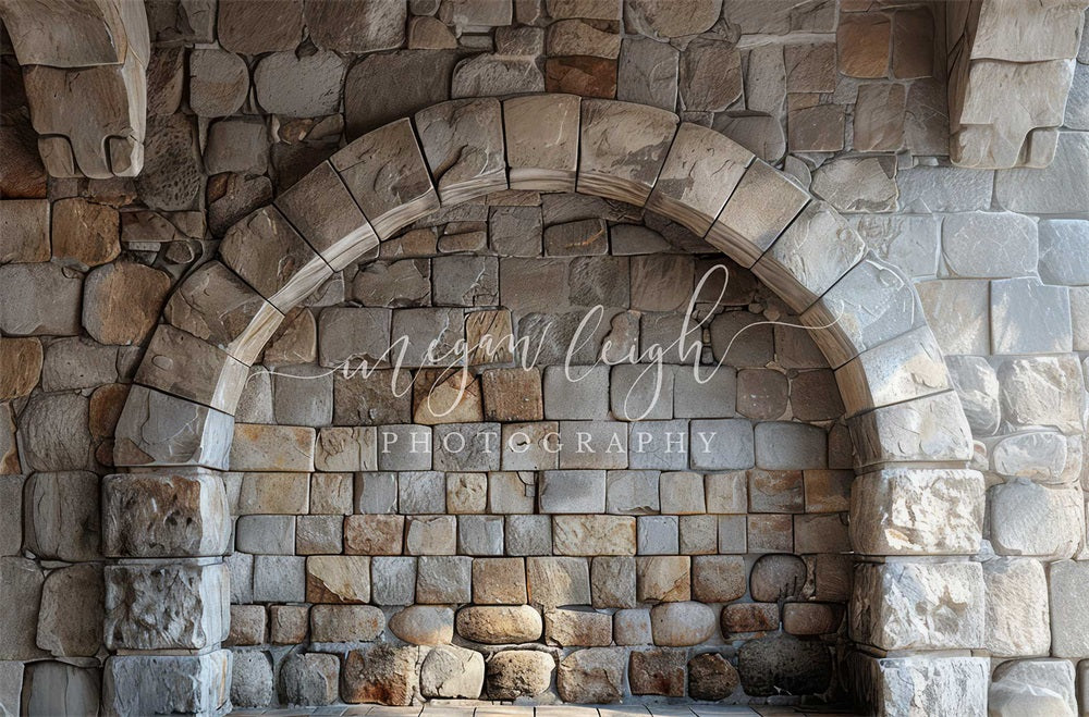 Kate Retro Brown Stone Arch Wall Backdrop Designed by Megan Leigh Photography