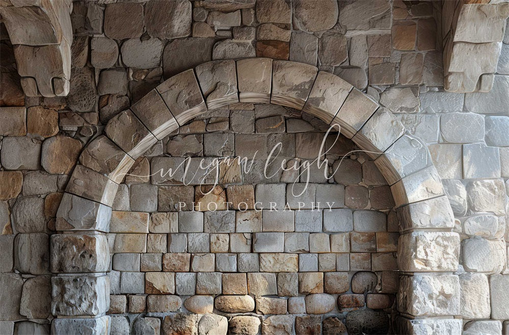 Kate Retro Brown Stone Arch Wall Backdrop Designed by Megan Leigh Photography