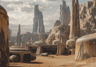 Kate Vintage Star War Stone Forest Battleship Air Defence Station Printed Backdrop Designed by Happy Squirrel Design