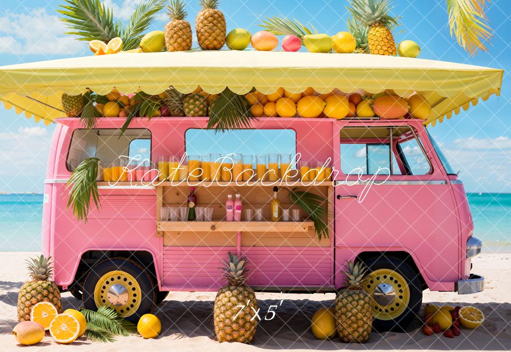 Kate Summer Fantasy Doll Sea Beach Pink Car Fruit Store Backdrop Designed by Emetselch