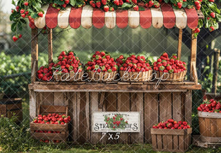 Sfondo Stand Bosco Estivo Rosso Fragole per Esterni Design Realizzato da Emetselch