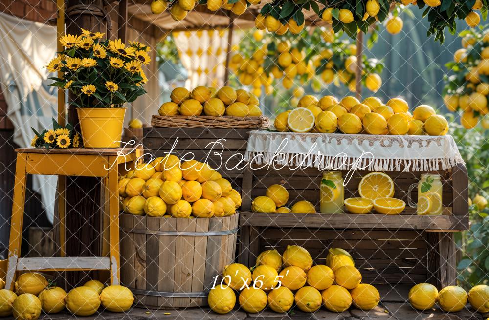 Kate Summer Forest Yellow Flower and Lemon Tent Backdrop Designed by Emetselch