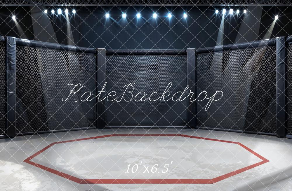 Kate Modern Black and White Iron Mesh Wrestling Arena Backdrop Designed by Chain Photography