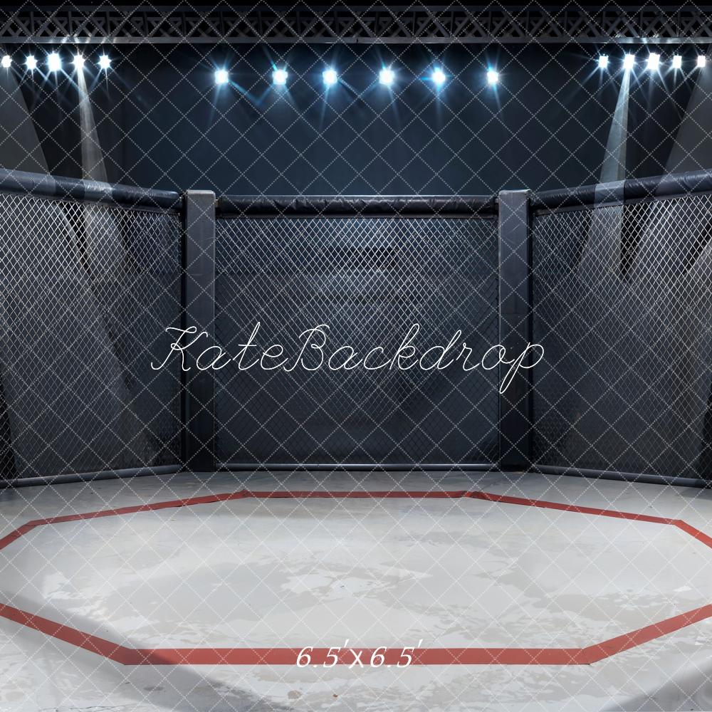 Kate Modern Black and White Iron Mesh Wrestling Arena Backdrop Designed by Chain Photography