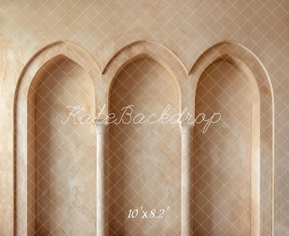 Kate Retro Beige Arch Wall Backdrop Designed by Chain Photography