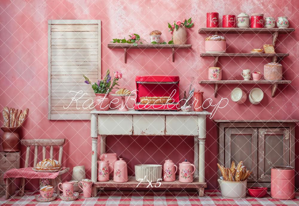 Kate Fantasy Doll Pink Flower Broken Kitchen Backdrop Designed by Chain Photography