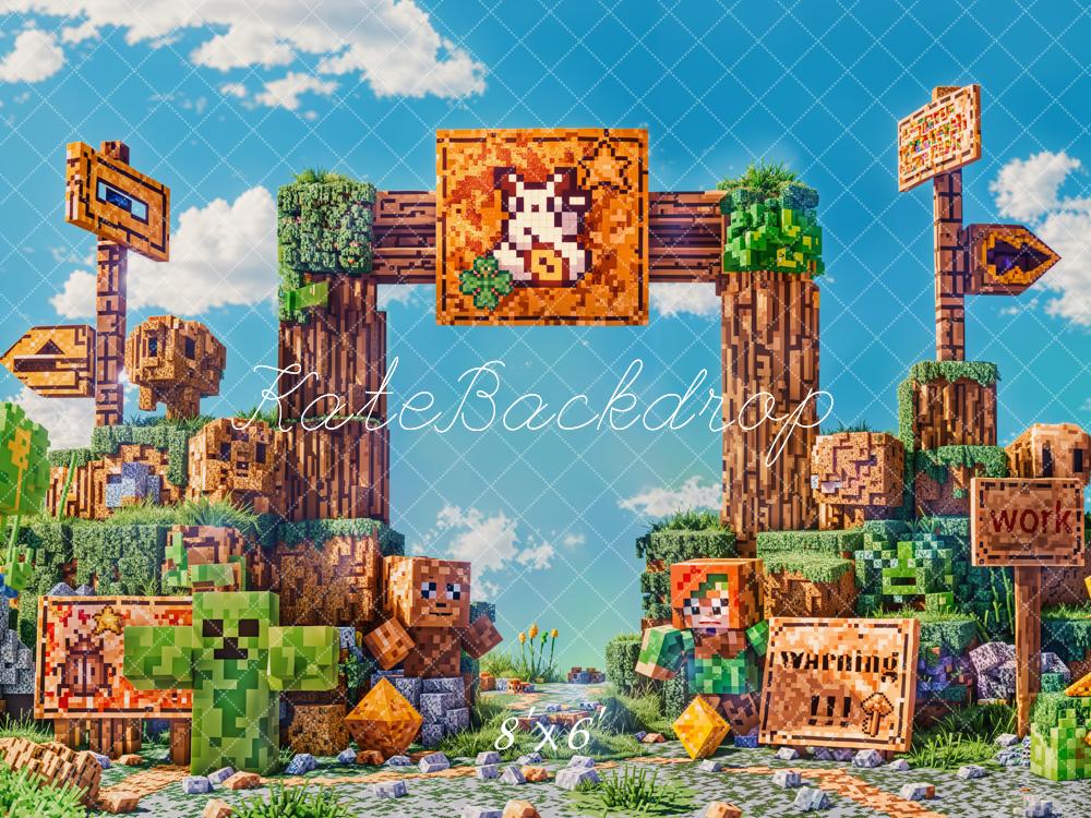 Kate Summer 3D Cartoon Block Game Model Backdrop Designed by Chain Photography