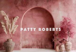 Kate Retro Boho Red Arch Wall Printed Backdrop Designed by Patty Robert