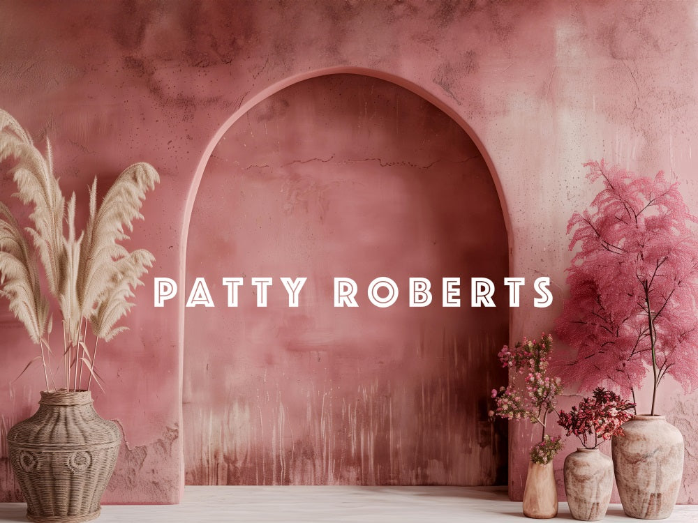Kate Retro Boho Red Arch Wall Backdrop Designed by Patty Robert