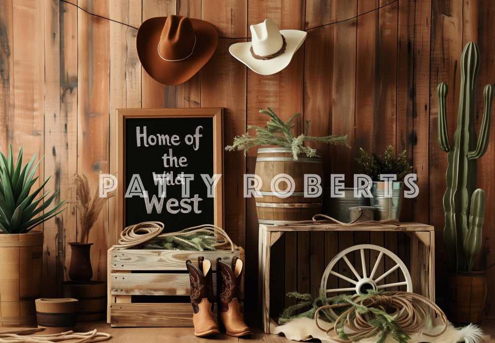 Rustic Western Cowboy Themed Backdrop