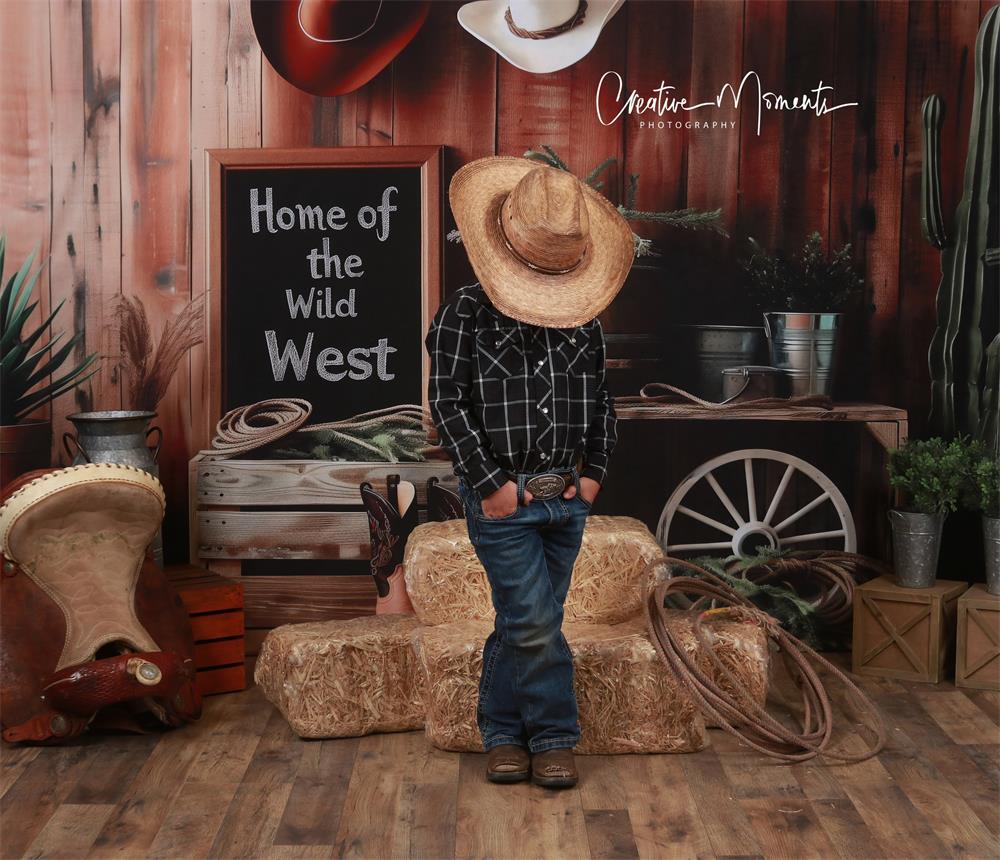 Rustic Western Cowboy Themed Backdrop