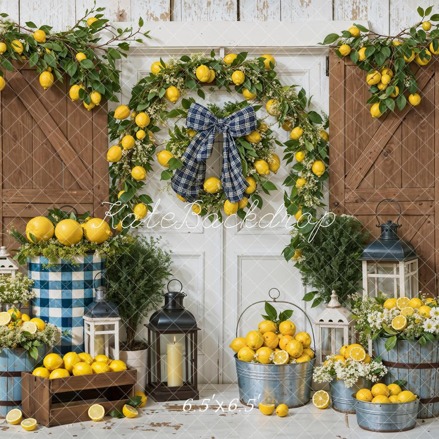 Rustic Lemon Orchard Spring Backdrop