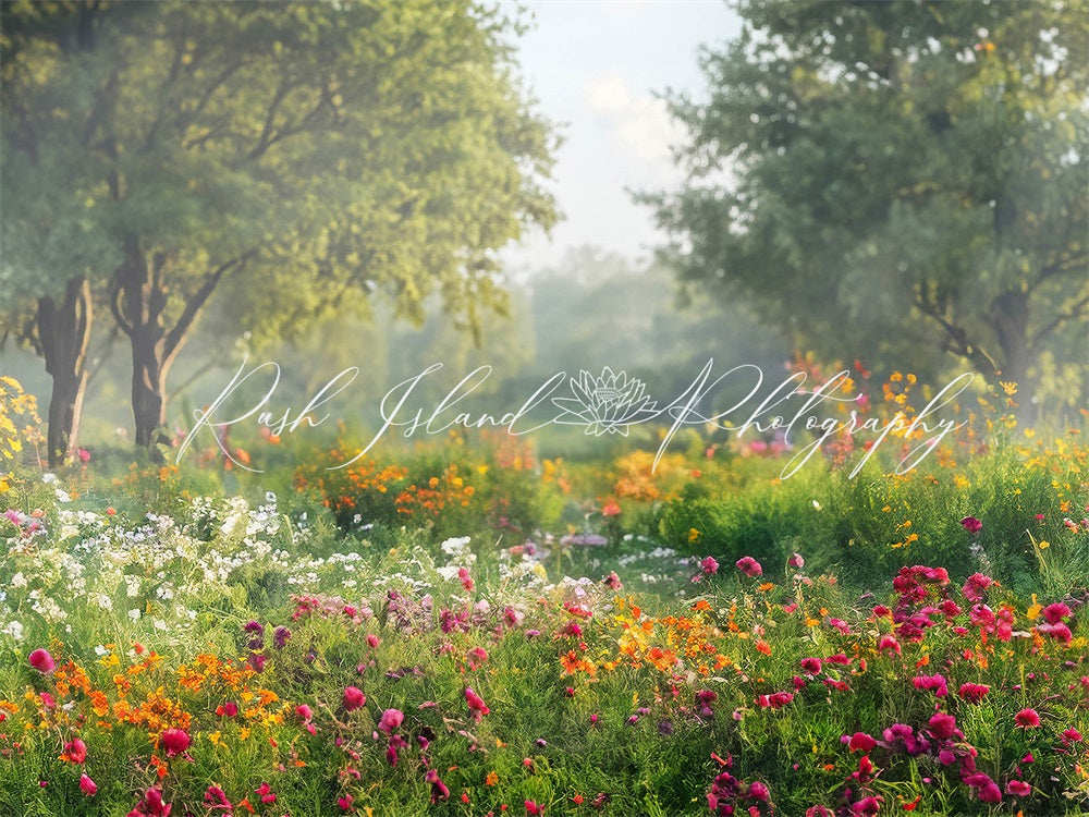 Kate Summer Outdoor Forest Colorful Flower Garden Backdrop Designed by Laura Bybee