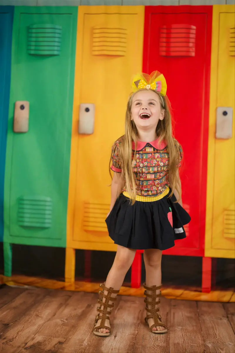 SALE Kate Summer Back to School Colorful Lockers Backdrop Designed by Emetselch