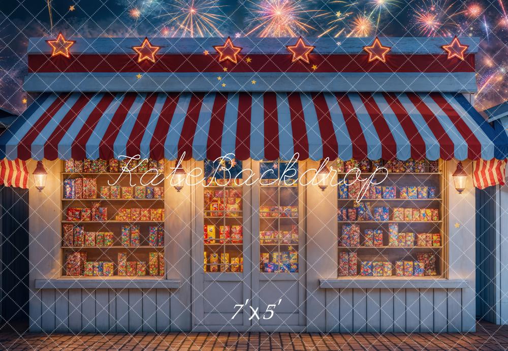 Kate Independence Day Evening Fireworks and Store Backdrop Designed by Emetselch