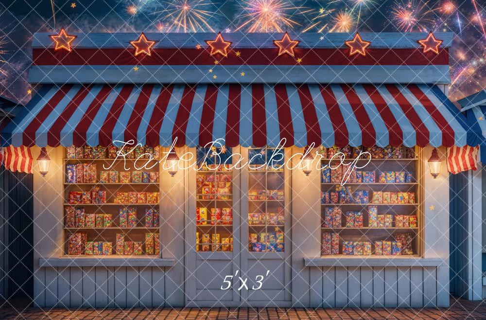 Kate Independence Day Evening Fireworks and Store Backdrop Designed by Emetselch