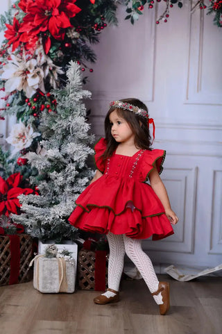 Kate Christmas Colorful Flower Arch White Retro Wall Printed Backdrop Designed by Emetselch