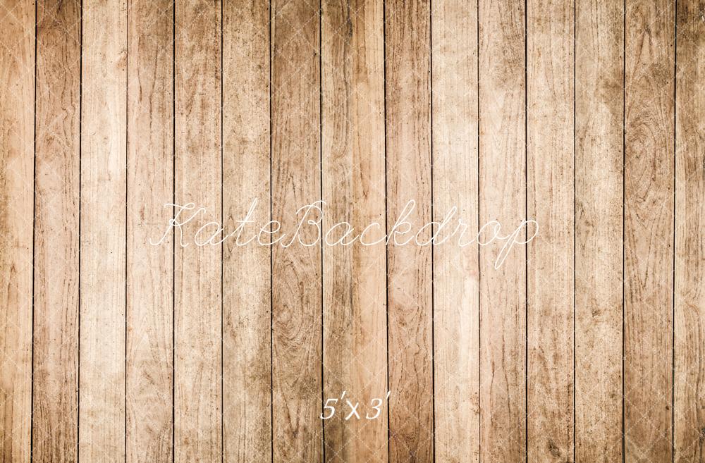 Kate Light Brown Old Wooden Floor Backdrop Designed by Kate Image