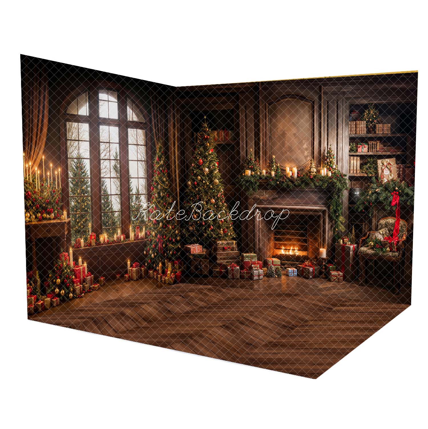 SALE Kate Winter Christmas Dark Brown Wooden Arch Window Room Set