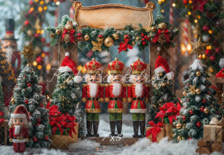 Kate Winter Christmas Nutcracker Store Printed Backdrop Designed by Emetselch