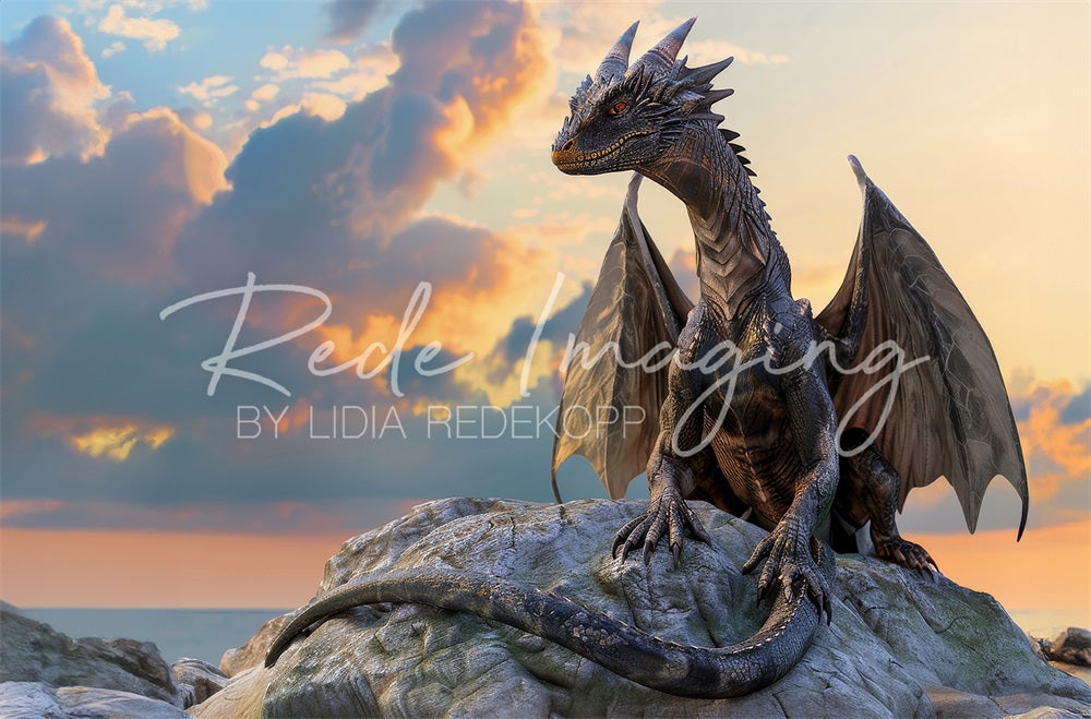 Kate Fantasy Fairy Tale Black Magic Dragon Backdrop Designed by Lidia Redekopp