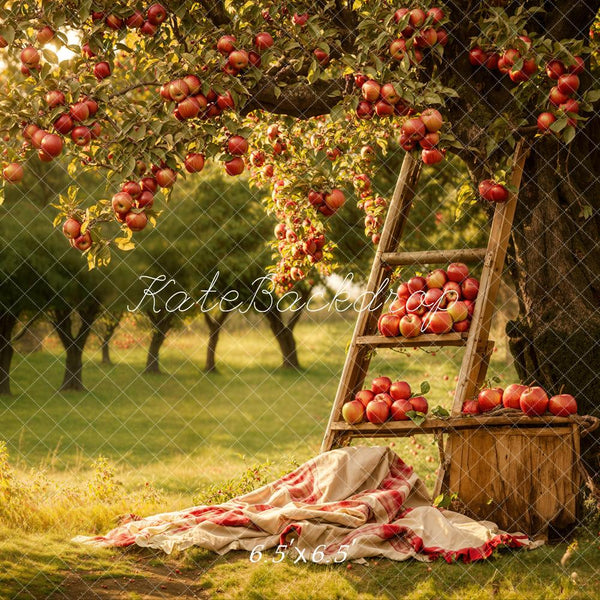 Golden Autumn Apple Orchard Backdrop