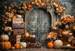 Arco de Puerta Gris Oscuro con Calabazas de Flores de Kate Creado por Emetselch
