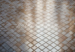 Kate Retro Silver Plaid Floor Printed Backdrop Designed by Kate Image