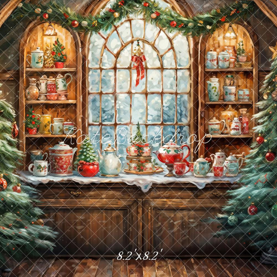 Cozy Vintage Holiday Kitchen Backdrop