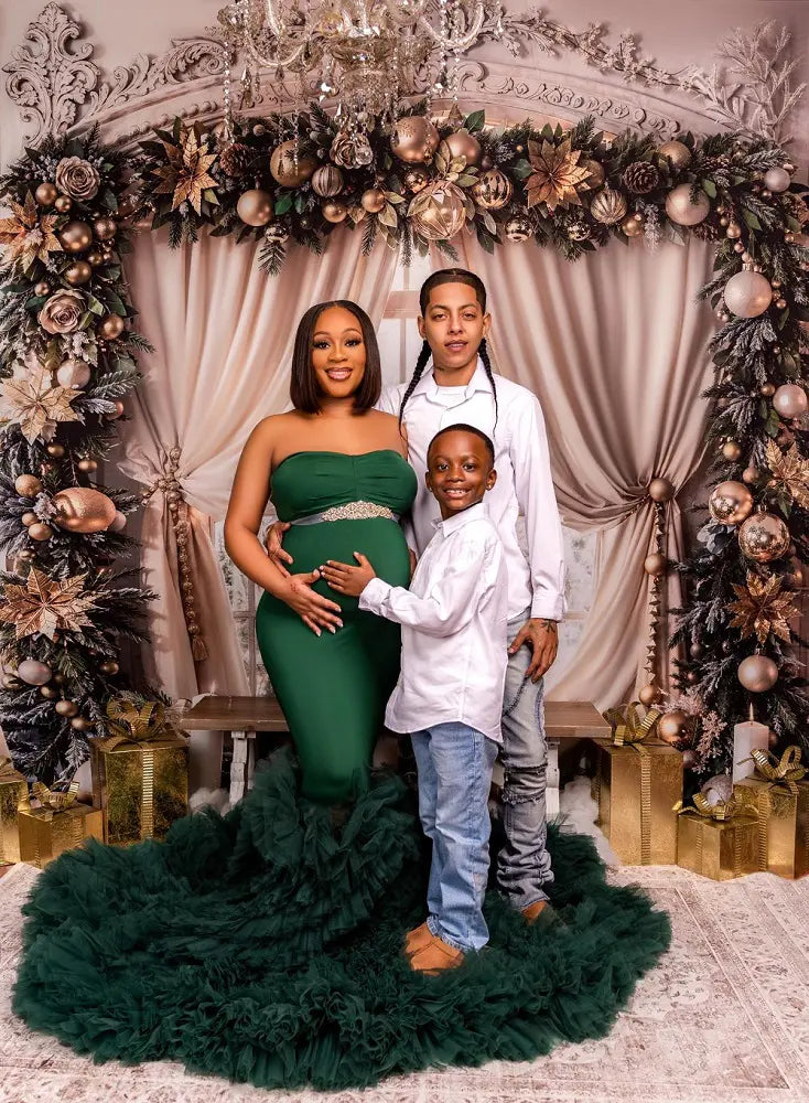 Kerst Vintage Wit Marmeren Raamachtergrond Ontworpen door Emetselch