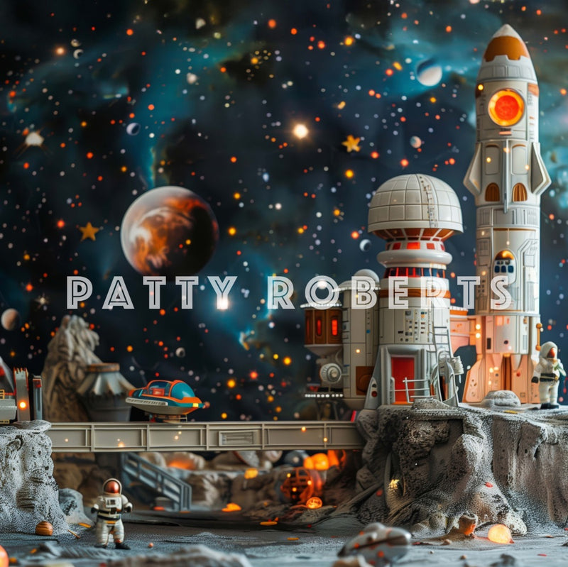 Exploration Backdrop Futuristic Space Exploration Backdrop Scene