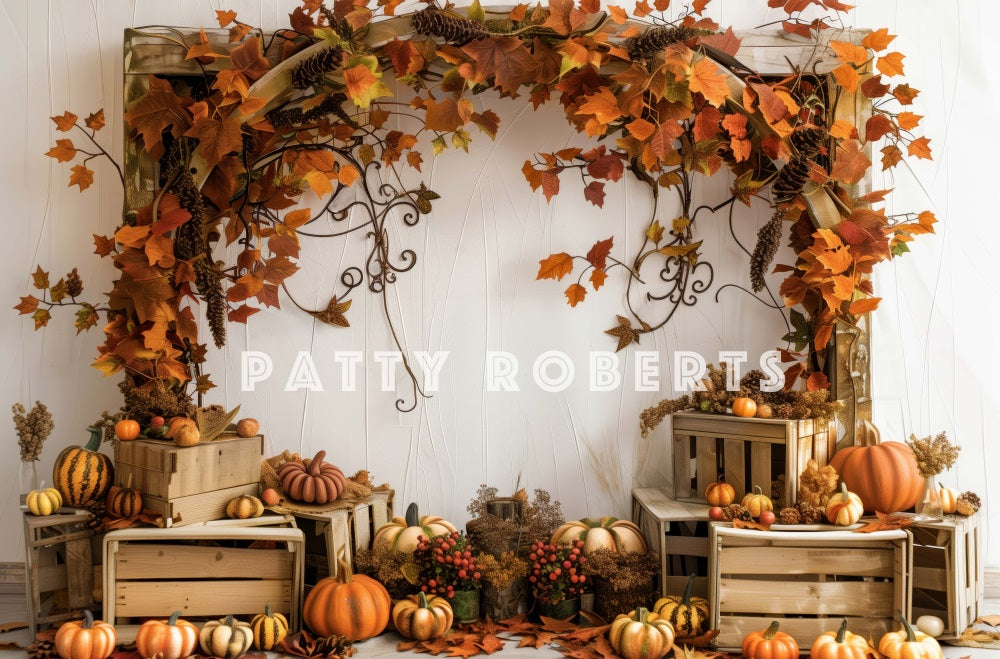 Rustic Autumn Harvest Pumpkin Backdrop
